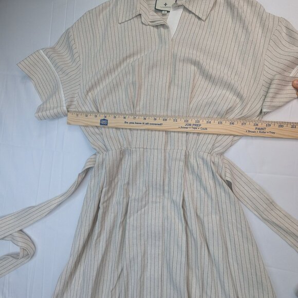 Tuckernuck Natural Stripe Kate Dress Size Xs Tan Cream Color - Picture 11 of 16